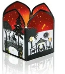Adventskalender mit Weihnachtsgeschichte als Scherenschnitt, Engel-Miniaturen,
