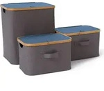 Lumaland 21114, Aufbewahrungsbox, Bambus, Blau, Grau, Rechteckig, Bambus,...