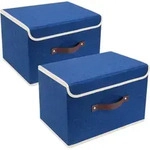 TYEERS Faltbare Aufbewahrungsbox 38x25x25 cm 2-St&uuml;ck Klassisch Blau - Blau