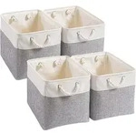 Aufbewahrungsbox Stoff 33x38x33 cm Grau/Wei&szlig; 4er Set