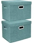 Aufbewahrungsbox mit Deckel, Stoff, faltbar, waschbar, 44x30x29 cm, 2 St&uuml;ck,...