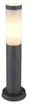 LED Sockelleuchte BOSTON, Edelstahl, Anthrazit, opal, H 45 cm - Grau