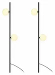 2x LED Gartenleuchte VT-84042, Schwarz, 2-flammig, IP65, H 117 cm - Schwarz