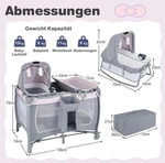 COSTWAY 5 in 1 Beistellbett Baby, Reisebett mit Matratze, Kinderreisebett,
