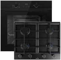 Gasline Einbauherdset GB850-FIB mit Gas Einbaubackofen+Einbau Gaskochfeld,4...