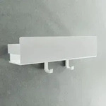 Modernes Wandregal wei&szlig; 30 cm ohne Bohren mit Haken und Abflussl&ouml;chern f&uuml;r