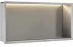 Wandeinbau-Regal F&uuml;rs Bad REA 30x60 Brush Steel - Silber