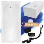Badewanne Rechteck 180x80 mit Ablaufgarnitur und F&uuml;&szlig;en GRATIS + Wannentr&auml;ger...