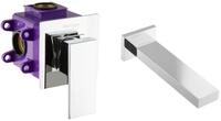 PaulGurkes Set eckig Unterputz mit Box Badewanne Waschtisch mit Wanneneinlauf
