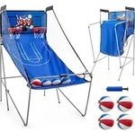 COSTWAY 8 in 1 Basketballautomat, elektrischer Baskeltballst&auml;nder klappbar,