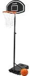 VirtuFit Verstellbare Basketballhalterung 170-215 cm mit Ball & Pumpe - Schwarz