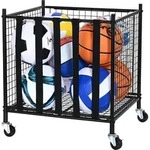 VEVOR Rollender Sportball-Lagerwagen, Basketballk&auml;fig mit doppelten Deckeln,