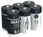 ANSMANN Akku C 4500mAh Baby NiMH 1,2V &ndash; 1000x wiederaufladbar (6 St&uuml;ck)