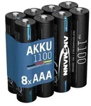 ANSMANN Akku Micro AAA 1050 mAh 1,2V Ni-MH, 8 St&uuml;ck - Schwarz