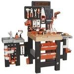 Smoby Black+Decker Werkbank Mega Center, Kinder Werkstatt XXL mit 100 Teilen,...