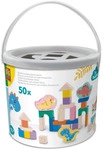 SES Creative Tiny Talents Holzbausteine zum Stapeln Dinos - Eimer 50 Teile,