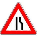 VKZ.121-10 Dreieck 900mm verengte Fahrbahn rechts RAL-G&uuml;tezeichen Folie RA1