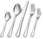 Besteckset 30-teilig f&uuml;r 6 Personen, Edelstahl poliert, Tafelbesteck mit...