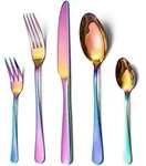 Besteck Set 30-teilig Edelstahl Spiegelpoliert f&uuml;r 6 Personen Regenbogen