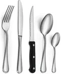Besteck Set 30-teilig Edelstahl f&uuml;r 6 Personen mit Steakmessern,...