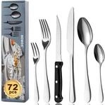 72-teiliges Besteckset f&uuml;r 12 Personen, Premium-Edelstahl, hochglanzpoliert,