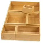 addhome 6er Set Bambus Schubladen Organizer Individuelle Boxen inkl. Pads -