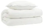 vidaXL Bettdecke und Kissen Set 2 stk. 135x200 cm 4 Jahreszeiten Wolle - Wei&szlig;