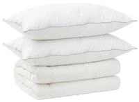 vidaXL Bettdecke und Kissen Set 3 stk. 200x200 cm Winter 450 GSM Wolle - Wei&szlig;