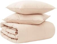 vidaXL Bettw&auml;sche-Set 2 stk. 140 x 220 cm F&uuml;r alle Jahreszeiten Beige - Beige