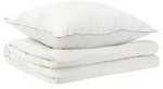 vidaXL Bettdecke und Kissen Set 2 stk. 150x200 cm Sommer 200 GSM Wolle - Wei&szlig;