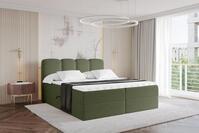 ALTDECOR Boxspringbett - H3 Matratze und Topper - NINA - 120x200 - Gr&uuml;n -