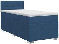 vidaXL Boxspringbett mit Matratze mit Kopfteil Blau 100 x 200 cm Stoff