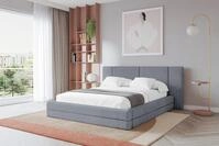 ALTDECOR Polsterbett mit Bettkasten - TEVO - 180x200 - Grau - Bett mit Matratze