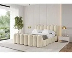 ALTDECOR Polsterbett mit Bettkasten - SENA-Z - 200x200 - Beige - Bett mit Matratze