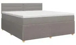 vidaXL Boxspringbett mit Matratze Taupe 160 x 200 cm Stoff - Taupe