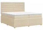 vidaXL Boxspringbett mit Matratze Creme 200 x 200 cm Stoff - Creme