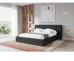 ALTDECOR Polsterbett mit Bettkasten - TEVO - 160x200 - Schwarz - Bett ohne Matratze,