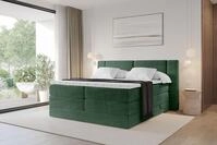 ALTDECOR Boxspringbett - H3/H4 Matratze und Topper - EVON KING - 120x200 - Gr&uuml;n -