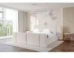 ALTDECOR Polsterbett mit Bettkasten - RIVO-Z - 180x200 - Beige - Bett mit Matratze