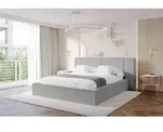 ALTDECOR Polsterbett mit Bettkasten - RIVO - 200x200 - Hellgrau - Bett mit Matratze