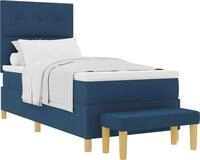 vidaXL Boxspringbett mit Matratze mit Kopfteil Blau 90 x 190 cm Stoff - Blau