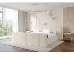 ALTDECOR Polsterbett mit Bettkasten - RIVO-Z - 180x200 - Beige - Bett mit Kopfteil