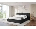 ALTDECOR Polsterbett mit Bettkasten - RIVO - 140x200 - Schwarz - Bett ohne Matratze,