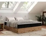 MKS MEBLE Boxspringbett, Polsterbett WOOD ZERO ohne Kopfteil, mit Stauraum &