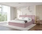 ALTDECOR Polsterbett mit Bettkasten - RIVO - 200x200 - Rosa - Bett mit Matratze
