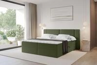 ALTDECOR Boxspringbett - H3 Matratze und Topper - EVON - 180x200 - Gr&uuml;n -
