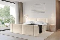 ALTDECOR Boxspringbett mit Fu&szlig;teil - H4 Matratze und Topper - EVON-Z - 160x200 -