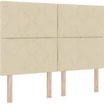 vidaXL Boxspringbett mit Matratze Creme 140 x 190 cm Stoff - Creme