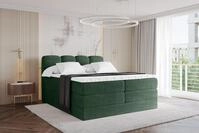 ALTDECOR Boxspringbett - H3/H4 Matratze und Topper - NINA KING - 200x200 - Gr&uuml;n -