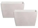 BELIANI Blumentopf 2er Set Hellgrau Kunststoff Rund 59 cm Modernes Design Garten